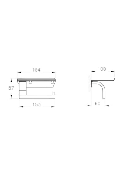 VitrA Arkitekta A44444 Etajerli Tuvalet Kağıtlığı Krom