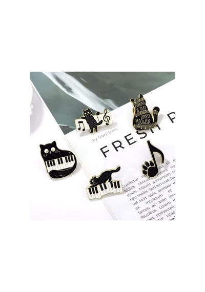 Müzik Broş, Çocuk Broş, İğneli Broş Klipsli Broş Yaka Broşu Ceket Yaka İğnesi, Mineli B255