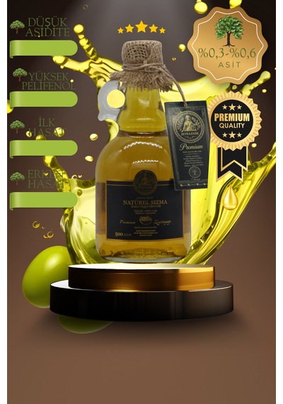 Zeyrazade Premium Soğuk Sıkım Sızma Zeytinyağı 500 Ml Kahvaltılık, Salata Ve Çiğ Tüketim İçin