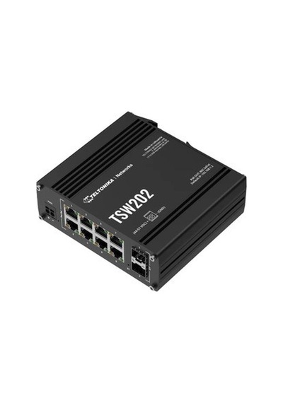 Teltonika Tsw202 8 Port Gigabit Poe+ Yönetilebilir Endüstriyel Switch + 2 Sfp