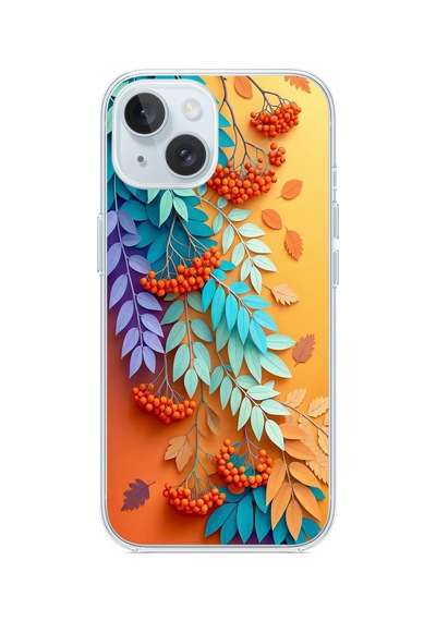 İphone 15 Uyumlu Pastoral Çicekler Baskılı Silikon Kılıf