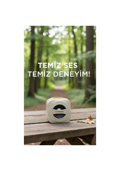 Outdoor Kablosuz Wireless 5w Led Işıklı Bluetooth Hoparlör Bej Doğa Güçlü Hoparlör