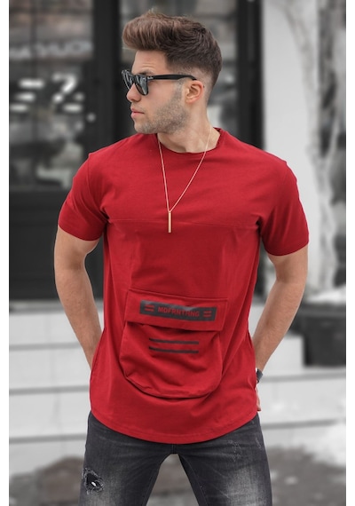 Madmext Madmext Baskılı Bordo T-Shirt 5359-Bordo
