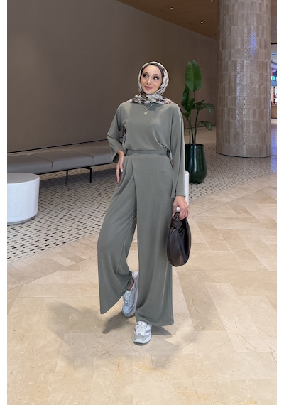 Riella Butik Alvera Oysho Tesettür Takım Yeşil