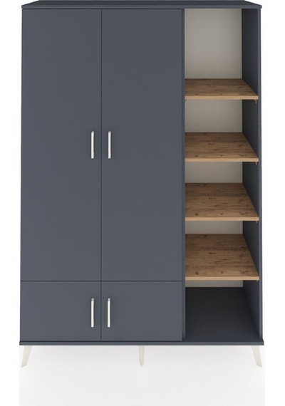Hyperion Dolap 6 Raflı 4 Kapaklı Tek Askılı 132x44x195 Antrasit-antrasit/çam Antrasıt/atlas Çam Hyperion Dolap 6 Raflı 4 Kapaklı Tek Askılı 132x44x195 Antrasit-antrasit/çam Antrasıt/atlas Çam