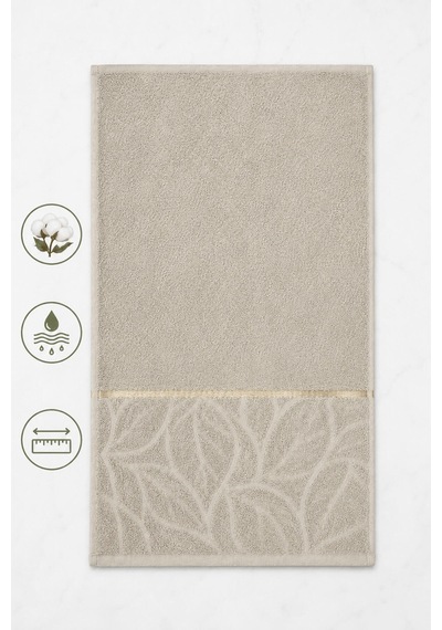 El Yüz Havlusu 50x90 Cm Kısmi Kadife Lunaria Collection 230 Gr Bej
