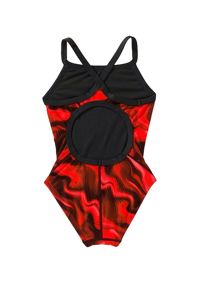 Tyr Durafast Elite Girl's Diamondfit Swimsuit - Waveform Kırmızı