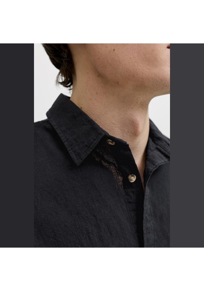 Jack & Jones Erkek Uzun Kollu Gömlek - Summer - 12289174 Siyah