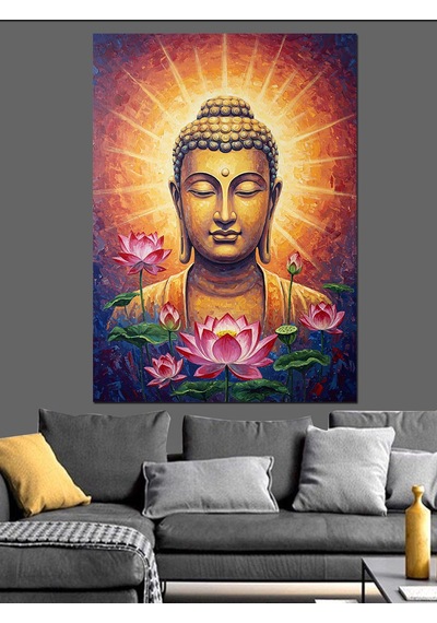 Ahşap Tablo Buda Figürü Meditasyon Huzur Dekoratif Tablolar