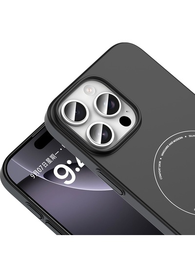 Maks Technology iPhone Uyumlu 16 Pro Kılıf M-safe Şarj Özellikli Kamera Korumalı Mkst Elio Sert Pc Kapak - Lila