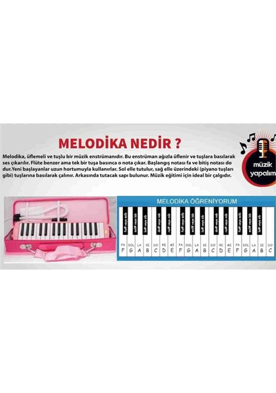 Melodika 32 Tuşlu Kırmızı Renk Kırmızı