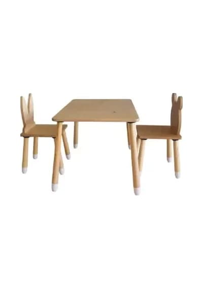 Wood&joy Düz Etkinlik Masası+ 1 Sandalye