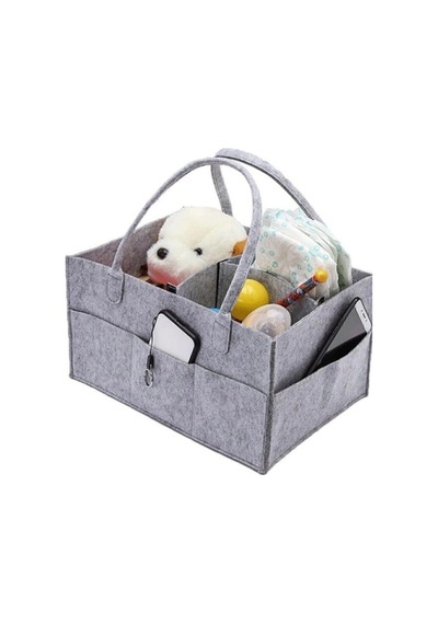 Keçe Anne Bebek Bakım Çantası Organizer Gri, Keçeden Bebek Çantası Keçe 45 X 45 Gri Diğer