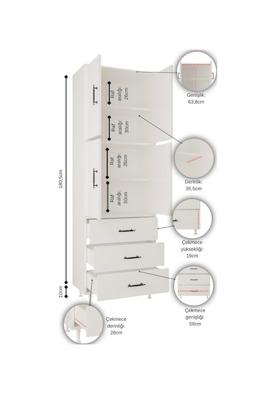 Aeka Ae-3020 Irmak 4 Kapaklı Çok Amaçlı Dolap 3 Çekmeceli Raflı Mutfak Kiler Banyo 195x63x35 Çok Amaçlı Dolap Antrasit - Antrasit Aeka Ae-3020 Irmak 4 Kapaklı Çok Amaçlı Dolap 3 Çekmeceli Raflı Mutfak Kiler Banyo 195x63x35 Çok Amaçlı Dolap Antrasit - Antrasit