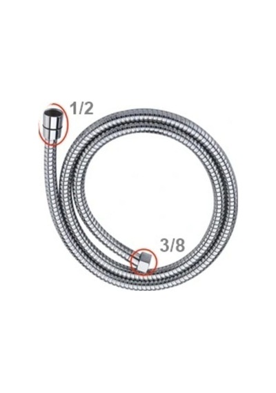 Yt22 Star Krom Örgülü Taharetmatik Spiral Hortumu 110-120cm Krom Diğer