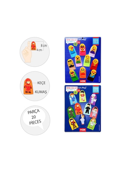 2 Set 20 Parça Tox Emojiler ve Meslekler Parmak Kukla T106 T761
