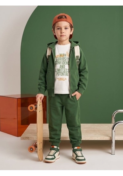 Zekids Erkek Çocuk Yazı Baskılı Uzun Kollu T-shirt-17451 Ekru