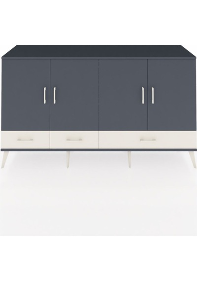 Hyperion Konsol 6 Raflı 3 Çekmeceli 4 Kapaklı 176x44x99 Antrasit- Antrasit-antrasit/aytaşı