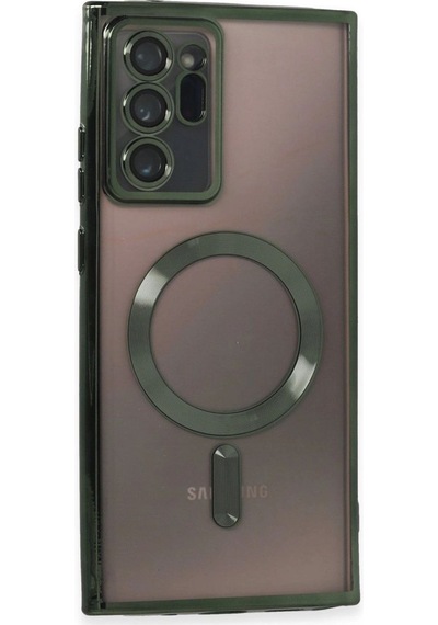 Samsung Galaxy Note 20 Ultra Kılıf Kross Magneticsafe Kapak - Koyu Yeşil