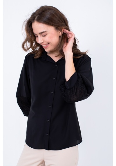 Cliche Kadın, Kolları Ve Arka Kısmı Dantel Detaylı, Bluz Çok Renkli