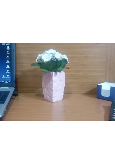 Vazo Dahil,vazo Dahil,vazoda Çiçek,beyaz Yapay Çiçek,vazo Dekoratif Çiçekli Pembe 7x7x17cm Diğer