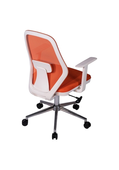Ofisbazaar Dali Beyaz Fileli Çalışma Koltuğu Ergonomik Şef Ve Toplantı Koltuğu Turuncu Turuncu