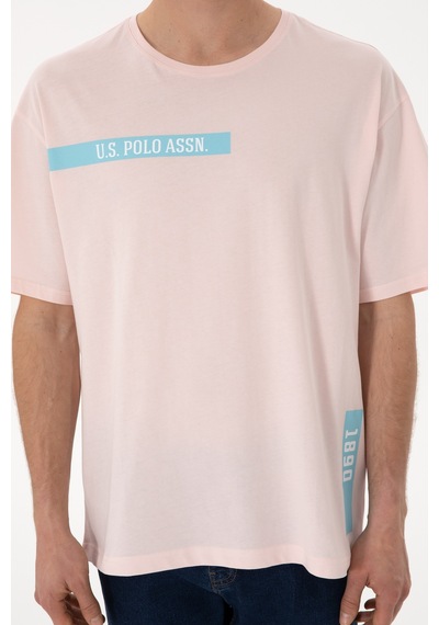 U.S. Polo Assn. Erkek Comfort Fit Bisiklet Yaka Açık Pembe Tişört 50306904-VR078