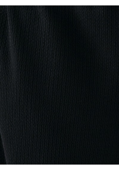 Crop Kadın Bluz U.kol Siyah