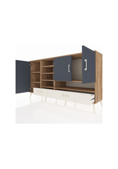Hyperion Konsol 8 Raflı 2 Çekmeceli 3 Kapaklı 176x44x99 Çam-antra Çam-antrasit/aytaşı Hyperion Konsol 8 Raflı 2 Çekmeceli 3 Kapaklı 176x44x99 Çam-antra Çam-antrasit/aytaşı
