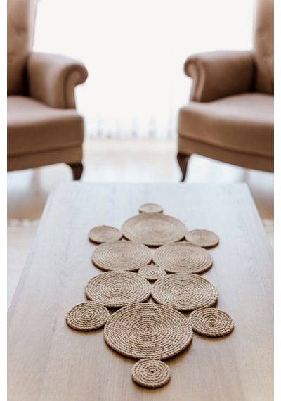 85 x 35 CM Hasır Jüt Salon Mutfak Nişan Düğün Dekoratif El Üretimi Masa Örtüsü Runner / Amerikan Servis