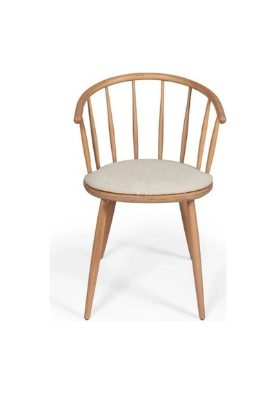 Bamboo Natural Ahşap Mutfak Sandalyesi Natural - Krem