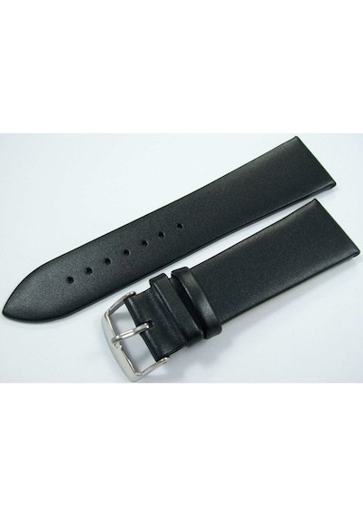 Bizon 24Mm Siyah Deri Saat Kayışı Dikişsiz Klasik Saat Kordonu Si