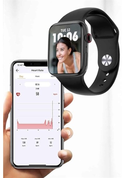 Akıllı Saat Bluetooth Bağlantı Ve 24 Saat Sağlık İzleme Gps Arama Cevaplama Siyah