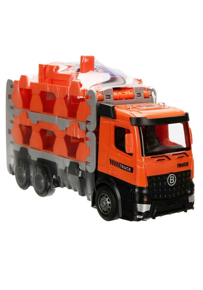 Maxx Wheels Sürtmeli Taşıyıcı Kamyon Fırlatıcılı Araçlı Açılıp Kapanabilen Taşıyıcı Tır Turuncu