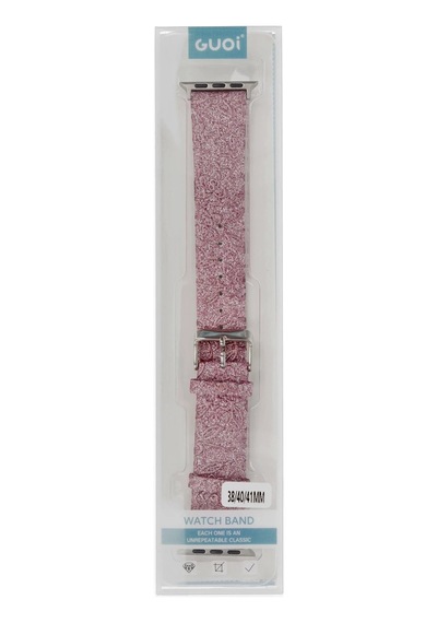 Newface Apple Watch 38mm Creeper Desenli Kordon - Rose Gold Açık Mor