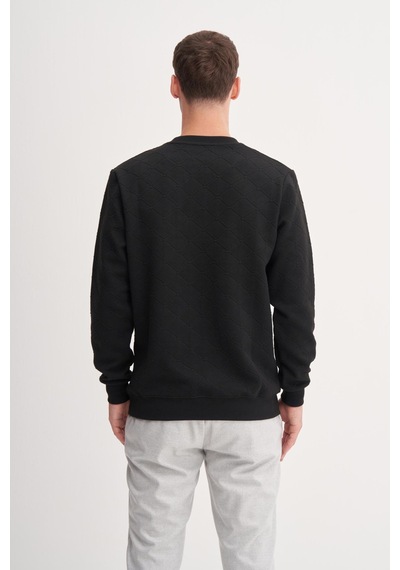 Cazador 53410 Erkek Bisiklet Yaka Sweatshirt Siyah