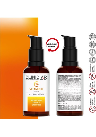 Cliniclab %15 Cilt Aydınlatıcı ve Yenileyici Vitamin C Serum 30 ML