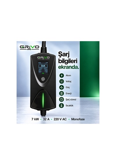 7 Kw 32a Taşınabilir Elektrikli Araç Şarj Cihazı Type 2 5 Metre Kablo Ip67 2 Yıl  - 938842549