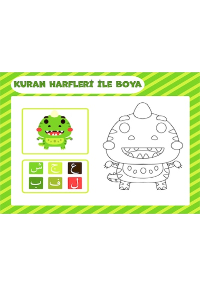 Akrala Boyayarak Elif-ba Öğreniyorum