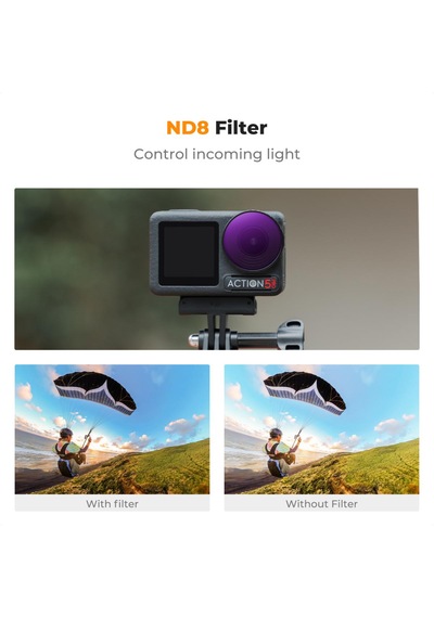 K&f Concept Nd8 3 Stop Lens Filtresi Djı Osmo Action 3/4/5 Pr