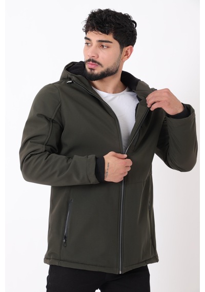 Stilkombin Uzay Kapüşonlu İçi Kürklü Softshell Kışlık Mont Pldp 3010 50454 Siyah