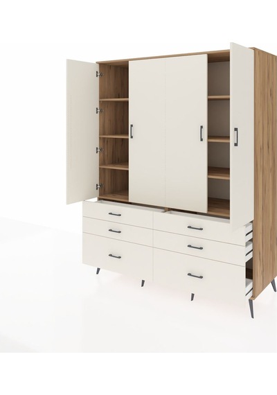 Kronos Gardrop 8 Raflı 6 Çekmeceli 4 Kapaklı 176x59x221 Çam-aytaşı Beyaz Kronos Gardrop 8 Raflı 6 Çekmeceli 4 Kapaklı 176x59x221 Çam-aytaşı Beyaz