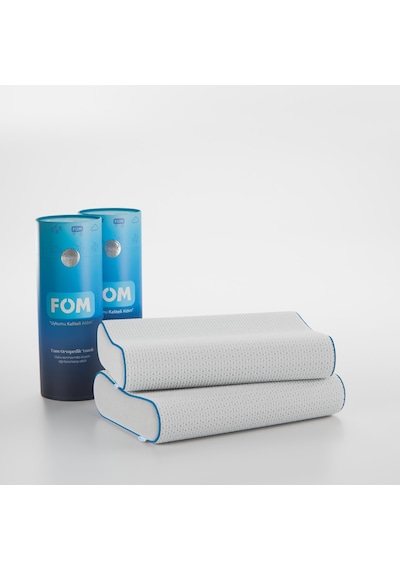 FOM 2'li Flex Tam Ortopedik Visco Konforlu Uyku Yastık Kampanyası, Ortopedik 60 x 40 x 14/11 Beyaz