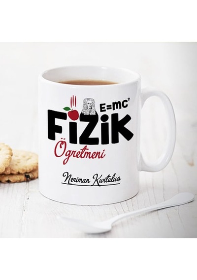 Fizik Öğretmeni İsme Özel Kupa Bardak 07 Beyaz