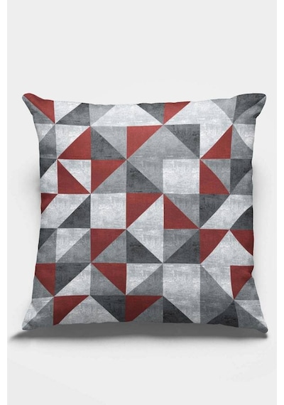 Bordo Geometrik Çift Taraflı Yastık Kırlent Kılıfı Krl383n11