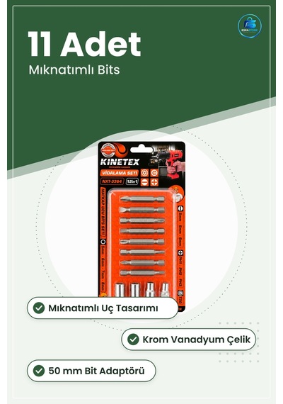 Matkap Ucu Bits Seti Vidalama Krom Vanadyum Çelik Mıknatıslı Uç T