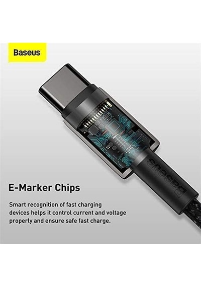 Tungsten Altın Hızlı Şarj Veri Kablosu Type-c - Type-c 100w 1m - Siyah Catwj-01