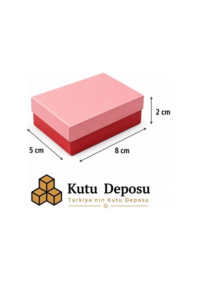 5x8x2 Cm Asetat Kapaklı Takı Kutusu-kırmızı Demonte 50 Adet