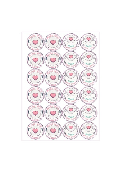 24 Adet - Bohemian Handmade Sticker - Teşekkürler Sticker - El Yapımı Sticker - Paketleme Sticker Çok Renkli