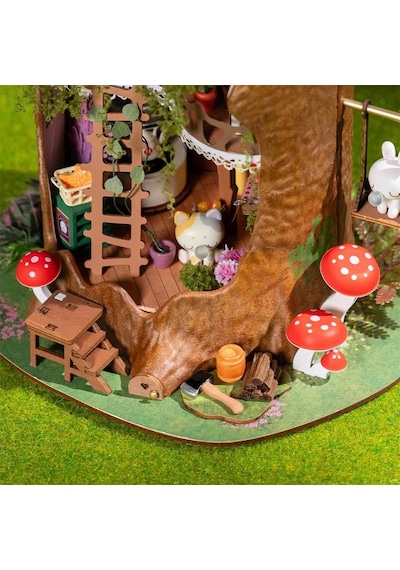 Rolife Dg179 Masal Ağaç Evi Fairytale Tree House Dıy Minyatür Maket Model Seti Mini Dollhouse 3d Model Kit Detaylı Dekoratif Hobi Seti 3d Puzzle Tiny House